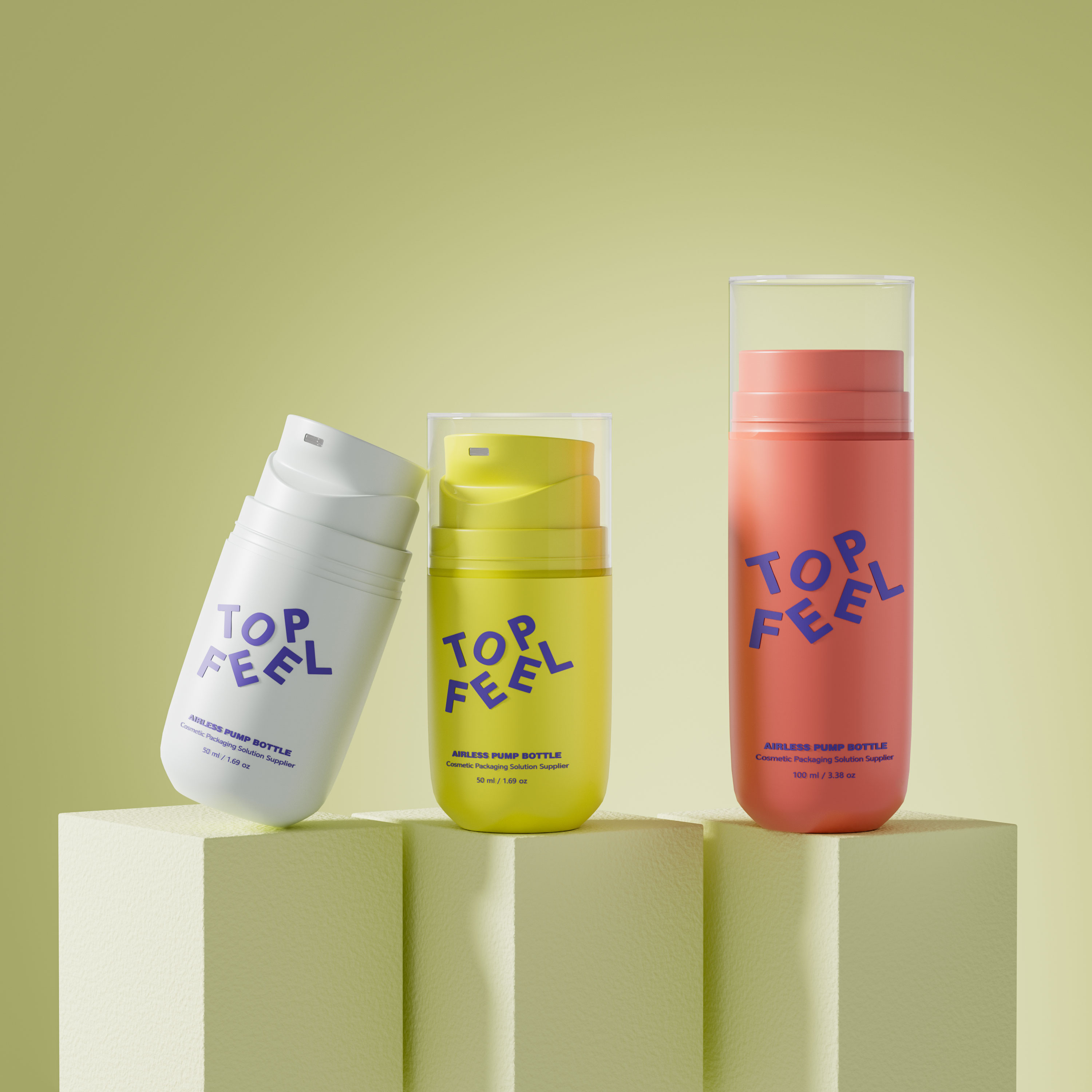 PA66-2 PP Airless Cosmetic Bottle with Multiple Pumps